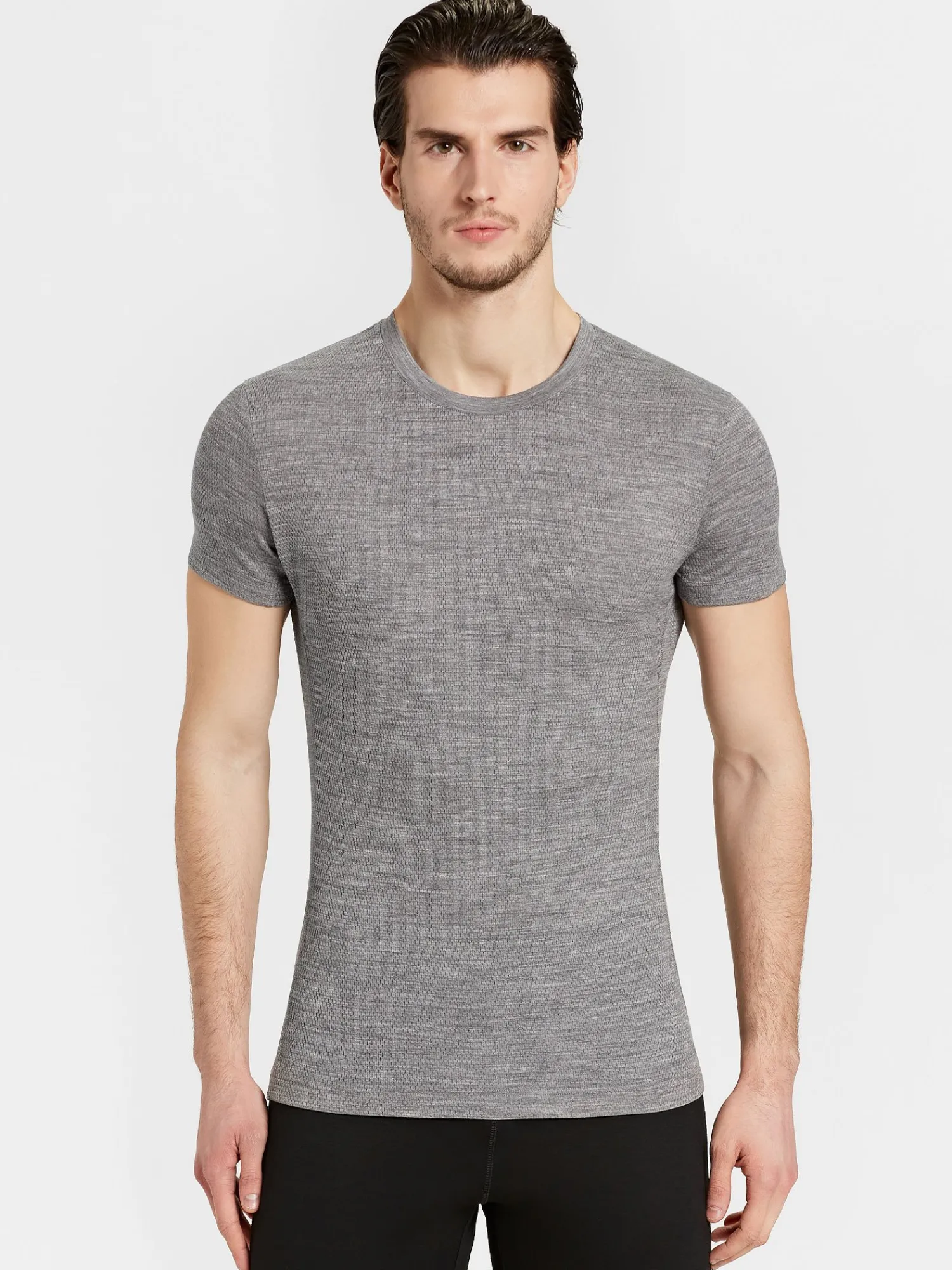 Outlet Rewoolution ADARA - t-shirt in merino mesh 180 gr per uomo in colore grigio
