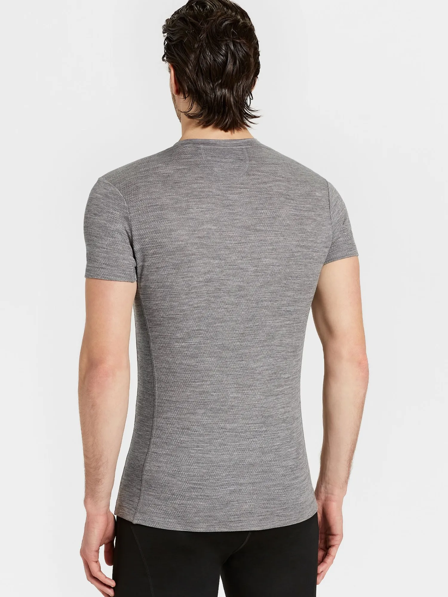Outlet Rewoolution ADARA - t-shirt in merino mesh 180 gr per uomo in colore grigio