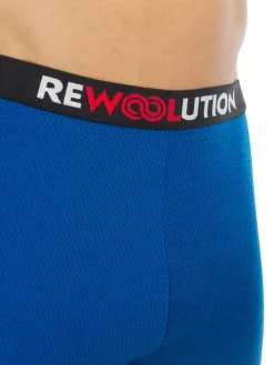 Hot Rewoolution ALAMAK - leggings in merino mesh 180 gr  per uomo in colore blu