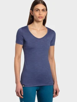 Hot Rewoolution ALEXANDRIA - t-shirt in merino jersey 140 gr  per donna in colore blu