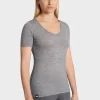 Discount Rewoolution ALEXANDRIA - t-shirt in merino jersey 140 gr  per donna in colore grigio
