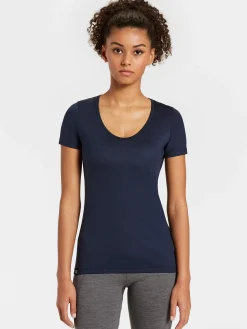 New Rewoolution ALEXANDRIA - t-shirt in merino jersey 140 gr  per donna in colore blu