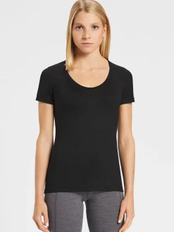 New Rewoolution ALEXANDRIA - t-shirt in merino jersey 140 gr  per donna in colore nero