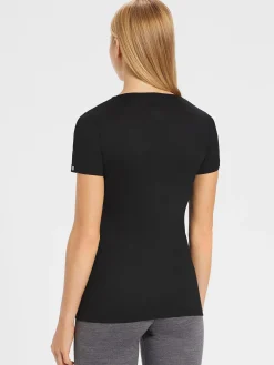 New Rewoolution ALEXANDRIA - t-shirt in merino jersey 140 gr  per donna in colore nero