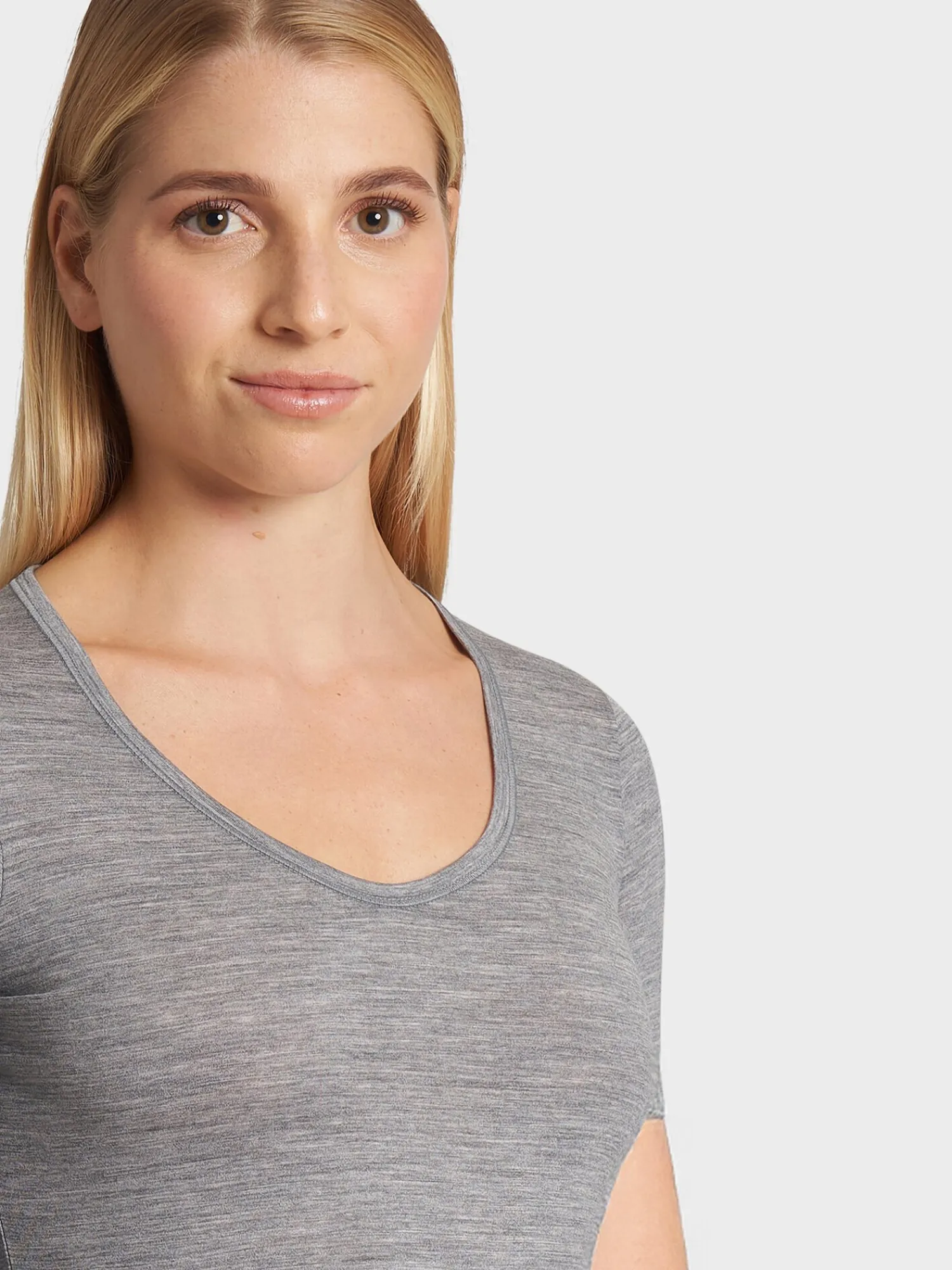 Discount Rewoolution ALEXANDRIA - t-shirt in merino jersey 140 gr per donna in colore grigio