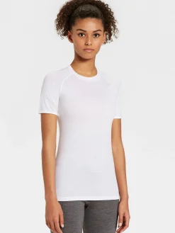 Online Rewoolution ALI - t-shirt in merino jersey 190 gr per donna in colore bianco