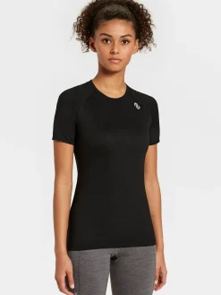 Clearance Rewoolution ALI - t-shirt in merino jersey 190 gr per donna in colore nero