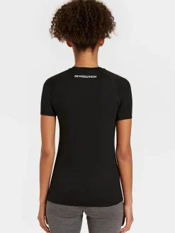 Clearance Rewoolution ALI - t-shirt in merino jersey 190 gr per donna in colore nero