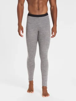 Discount Rewoolution ARNEB - leggings in merino mesh 180 gr per uomo in colore grigio