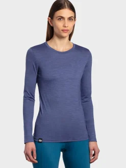 Online Rewoolution BERRY - t-shirt in merino jersey 140 gr  per donna in colore blu
