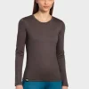 Outlet Rewoolution BERRY - t-shirt in merino jersey 140 gr  per donna in colore marrone