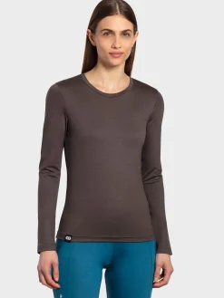 Outlet Rewoolution BERRY - t-shirt in merino jersey 140 gr  per donna in colore marrone