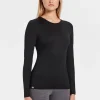 Sale Rewoolution BERRY - t-shirt in merino jersey 140 gr  per donna in colore nero