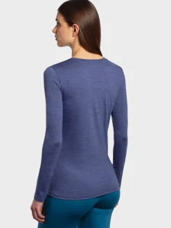 Online Rewoolution BERRY - t-shirt in merino jersey 140 gr  per donna in colore blu