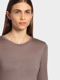 Fashion Rewoolution BERRY - t-shirt in merino jersey 140 gr  per donna in colore marrone