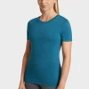 Sale Rewoolution CHERRY - t-shirt in merino jersey 140 gr per donna in colore blu