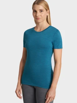 Sale Rewoolution CHERRY - t-shirt in merino jersey 140 gr per donna in colore blu