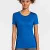 Sale Rewoolution CHERRY - t-shirt in merino jersey 140 gr per donna in colore blu