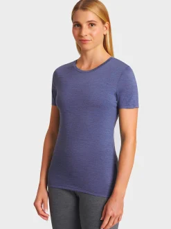Outlet Rewoolution CHERRY - t-shirt in merino jersey 140 gr per donna in colore blu