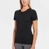 Hot Rewoolution CHERRY - t-shirt in merino jersey 140 gr per donna in colore nero