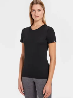 Hot Rewoolution CHERRY - t-shirt in merino jersey 140 gr per donna in colore nero