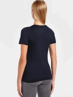 Hot Rewoolution CHERRY - t-shirt in merino jersey 140 gr per donna in colore blu