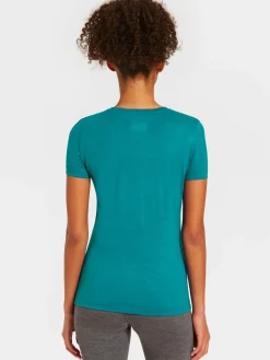 Hot Rewoolution CHERRY - t-shirt in merino jersey 140 gr per donna in colore verde