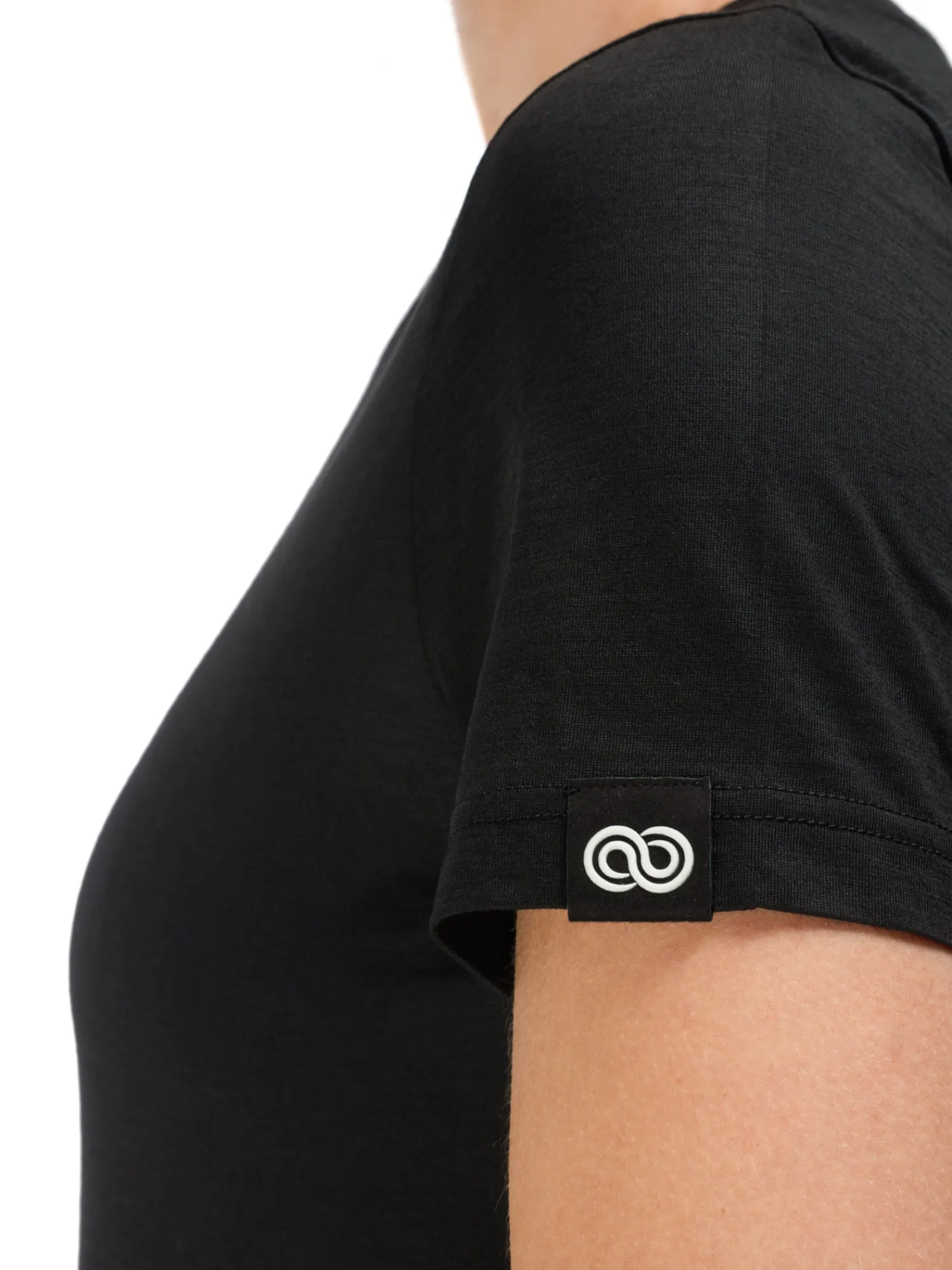 Hot Rewoolution CHERRY - t-shirt in merino jersey 140 gr per donna in colore nero