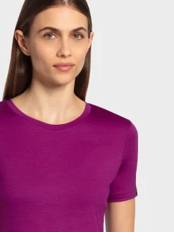 Outlet Rewoolution CHERRY - t-shirt in merino jersey 140 gr per donna in colore viola