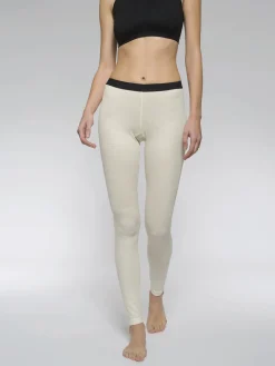 Sale Rewoolution COVER - leggings in merino mesh 180 gr  per donna in colore bianco