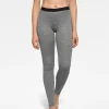 Outlet Rewoolution COVER - leggings in merino mesh 180 gr  per donna in colore grigio