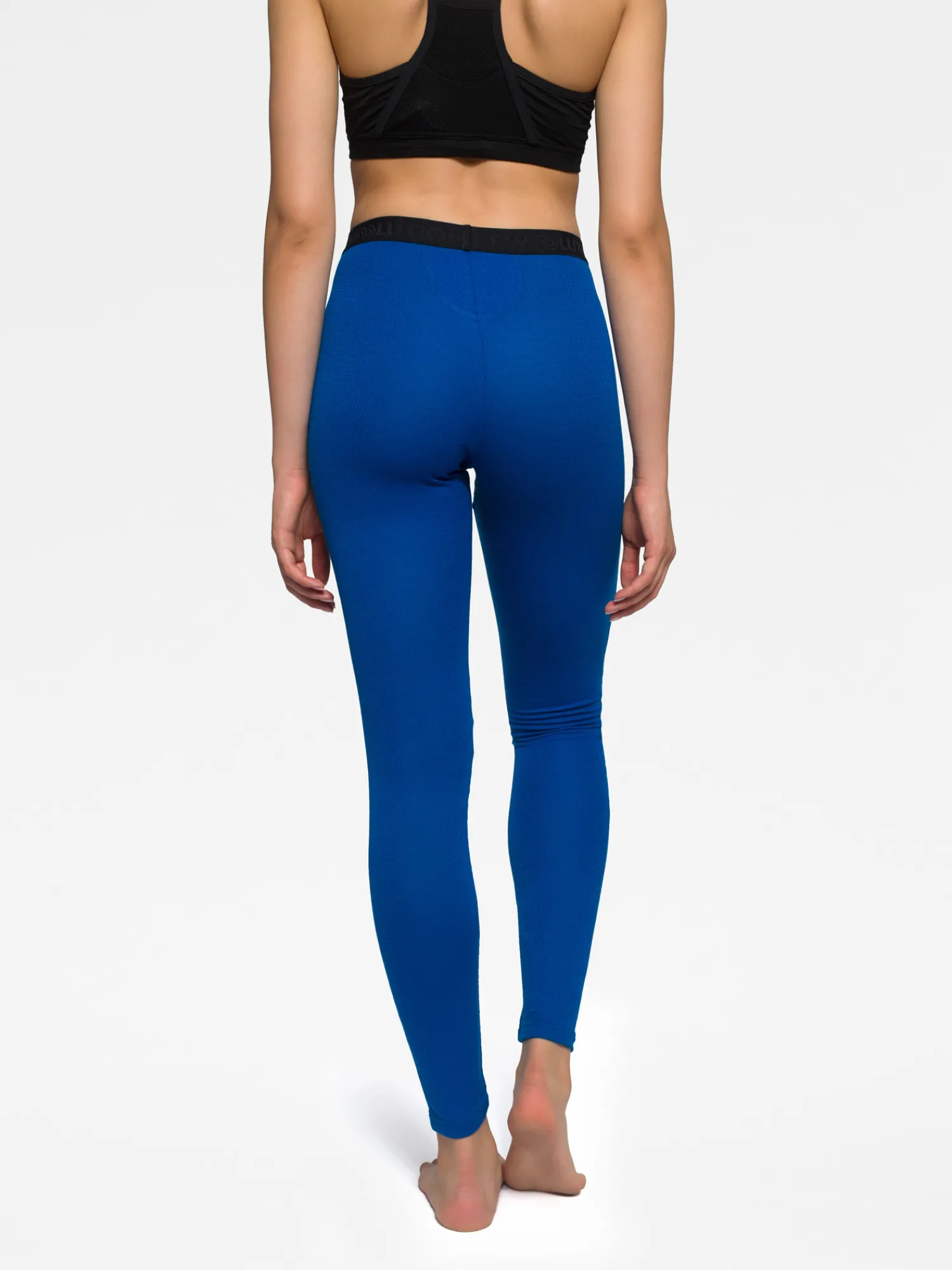 Outlet Rewoolution COVER - leggings in merino mesh 180 gr per donna in colore blu