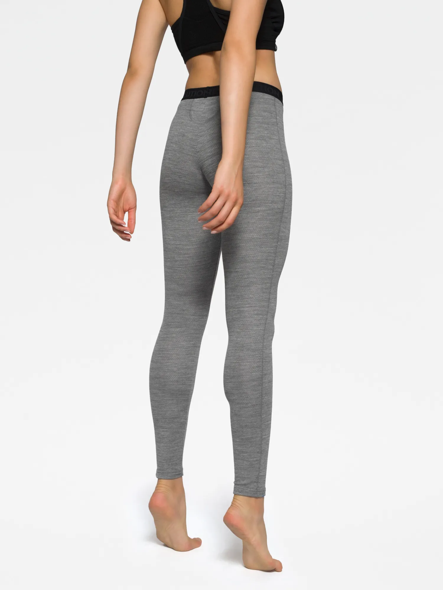 Outlet Rewoolution COVER - leggings in merino mesh 180 gr per donna in colore grigio