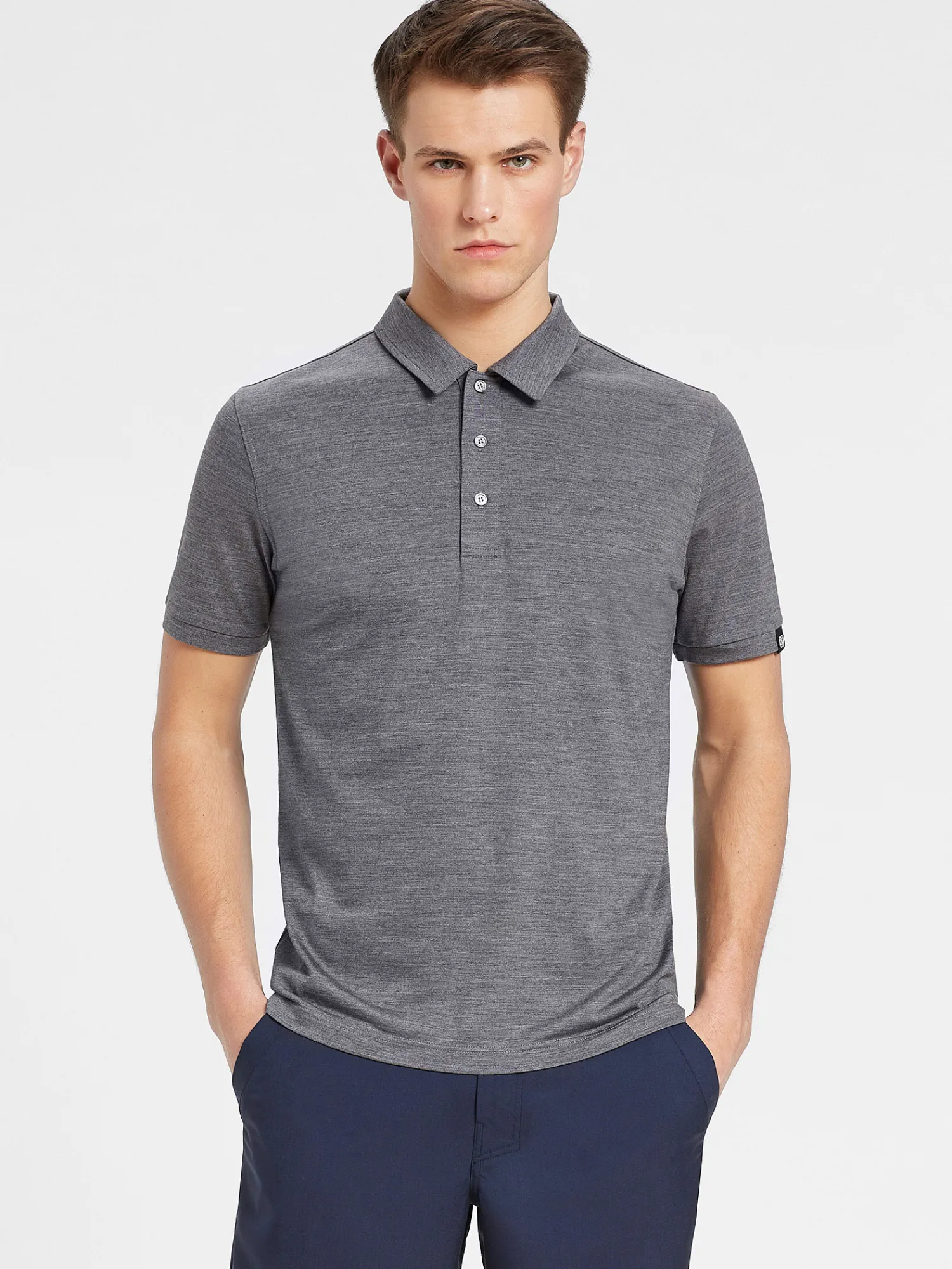 New Rewoolution FLIP - polo in merino jersey 190 gr per uomo in colore grigio