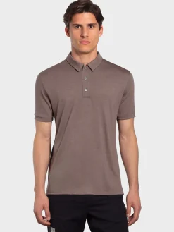 Online Rewoolution FLIP - polo in merino jersey 190 gr per uomo in colore marrone