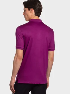 Outlet Rewoolution FLIP - polo in merino jersey 190 gr per uomo in colore viola