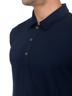 New Rewoolution FLIP - polo in merino jersey 190 gr per uomo in colore blu