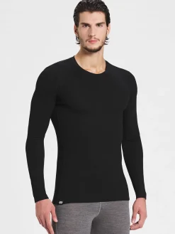 Discount Rewoolution FURUD - t-shirt in merino mesh 180 gr per uomo in colore nero