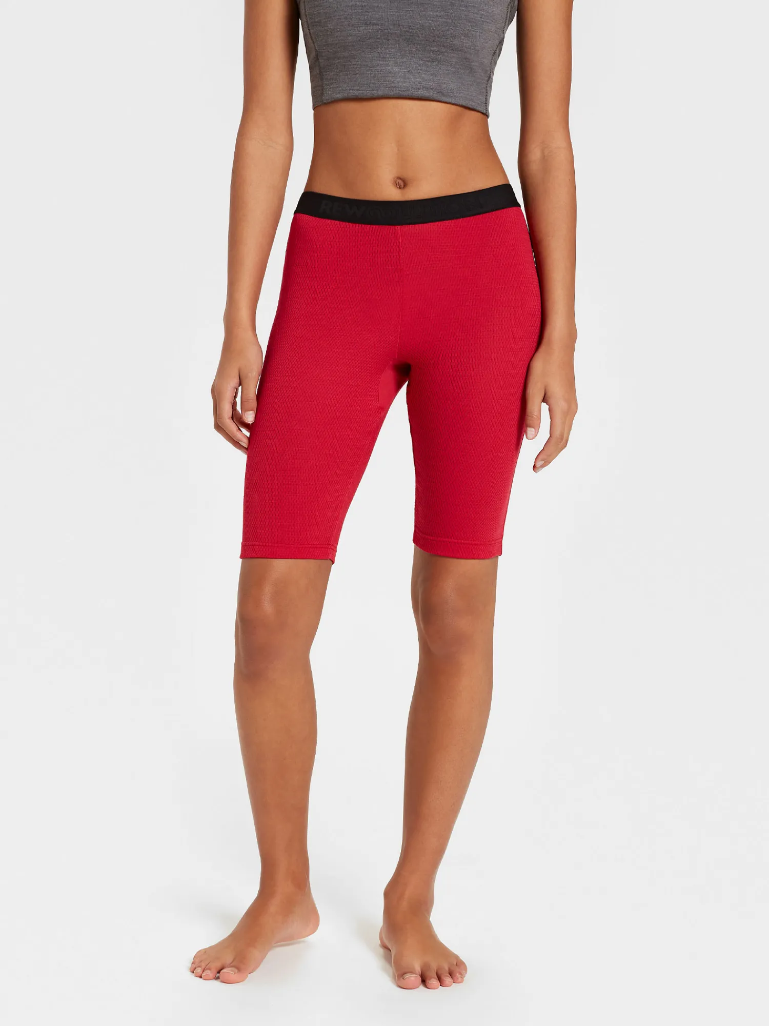 New Rewoolution HELLA - leggings in merino mesh 180 gr per donna in colore rosso