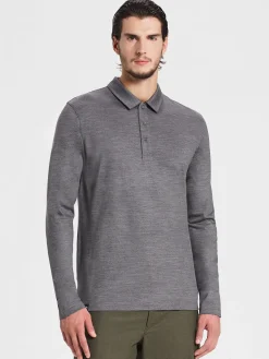 Outlet Rewoolution INDY - polo in merino jersey 190 gr per uomo in colore grigio