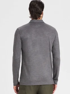 Outlet Rewoolution INDY - polo in merino jersey 190 gr per uomo in colore grigio