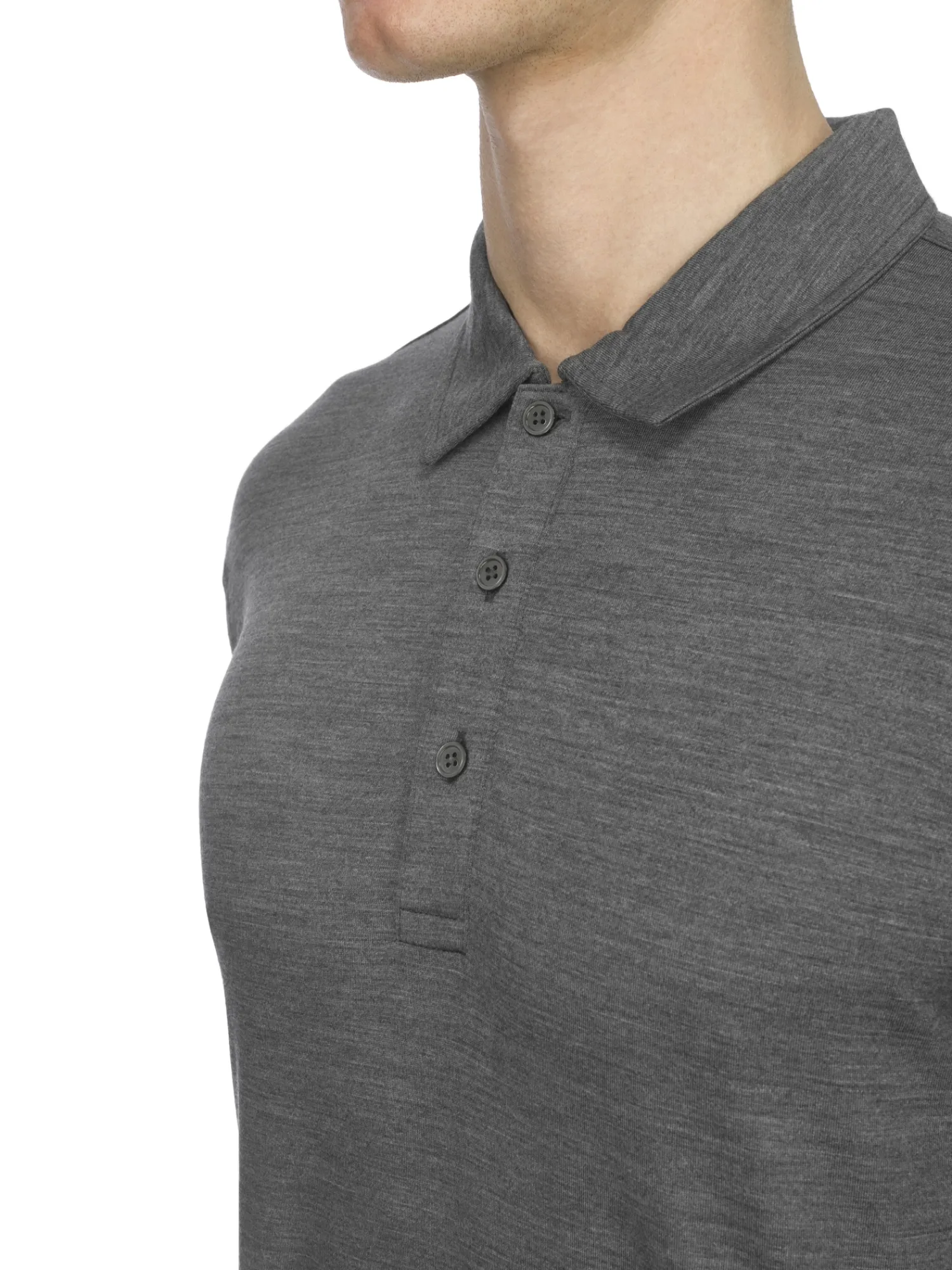 Outlet Rewoolution INDY - polo in merino jersey 190 gr per uomo in colore grigio