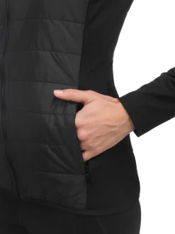 Online Rewoolution IRIS - giacca in merino punto roma 280 gr per donna in colore nero