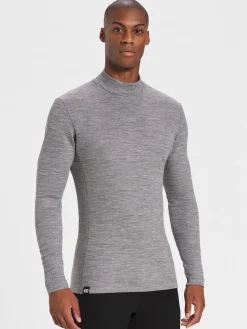 Online Rewoolution ISLAND - t-shirt in merino mesh 180 gr  per uomo in colore grigio