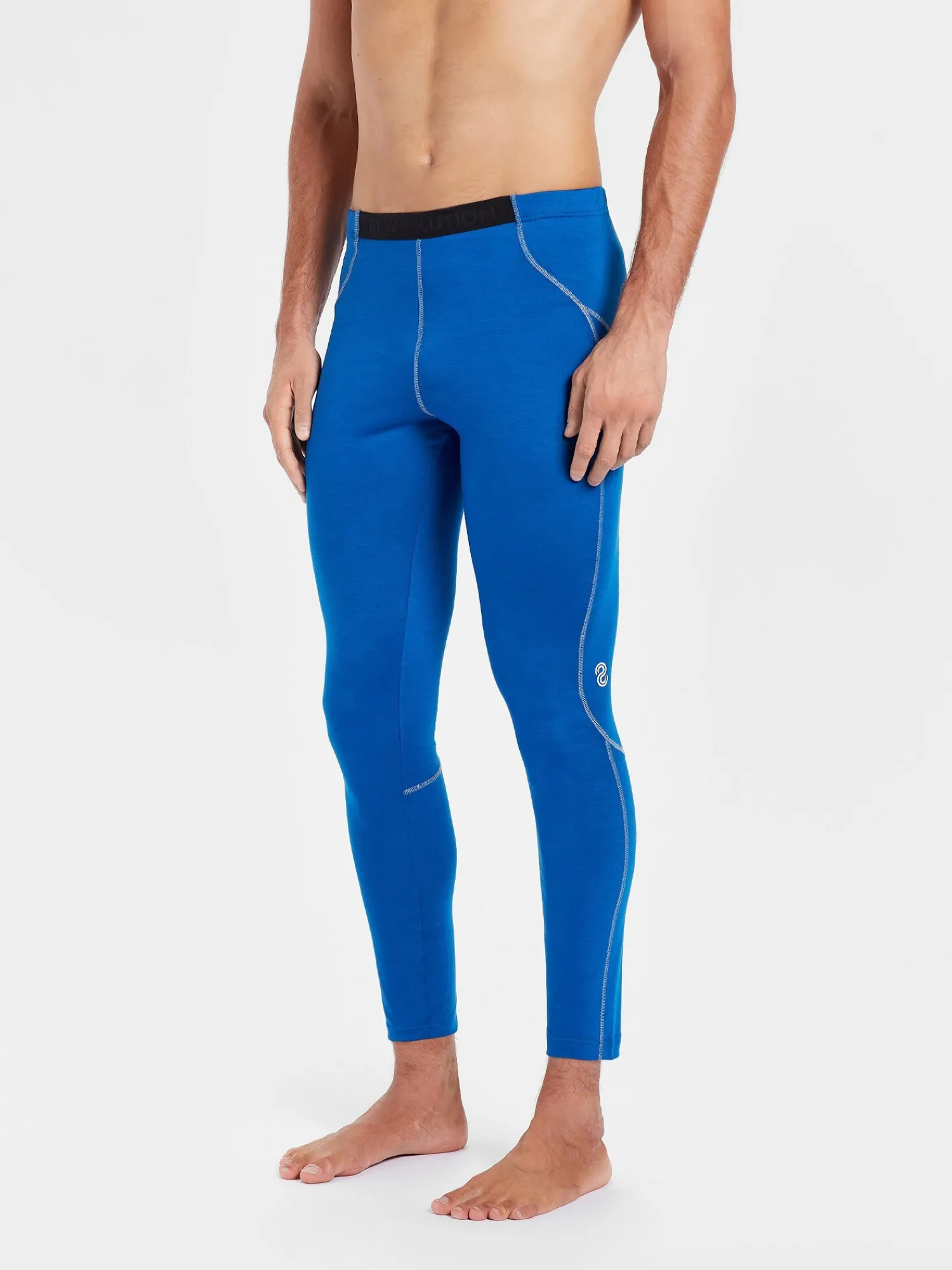 Outlet Rewoolution JOHNNY - leggings in merino jersey 140 gr per uomo in colore blu