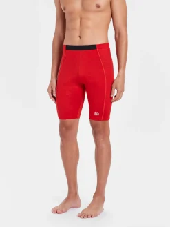 Outlet Rewoolution KEID - leggings in merino jersey 190 gr per uomo in colore rosso