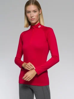 Outlet Rewoolution LINDSEY - felpa in merino jersey 190 gr per donna in colore rosso