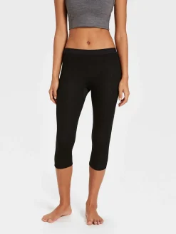 Outlet Rewoolution LINS - leggings in merino mesh 180 gr  per donna in colore nero