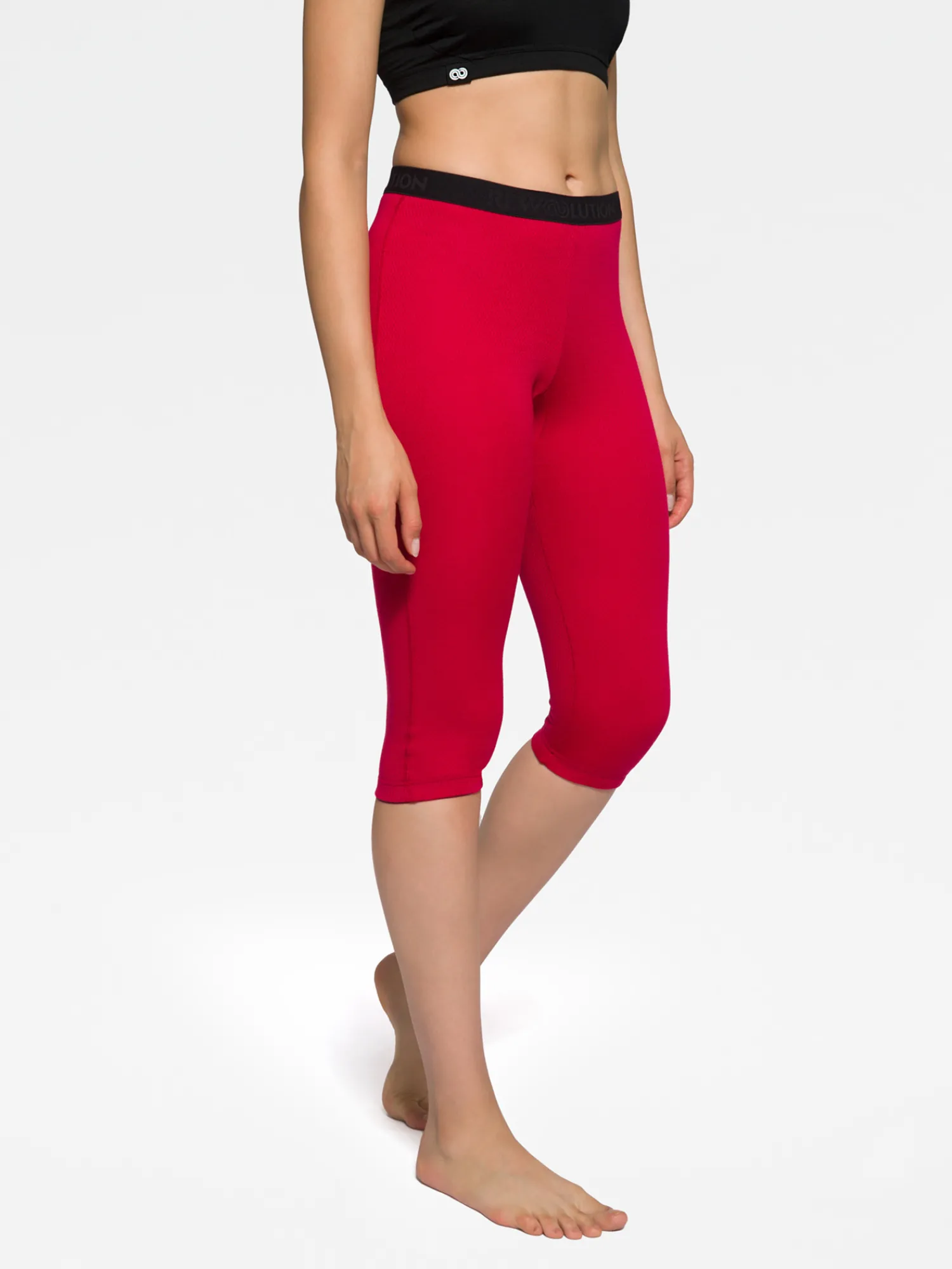 Online Rewoolution LINS - leggings in merino mesh 180 gr per donna in colore rosso