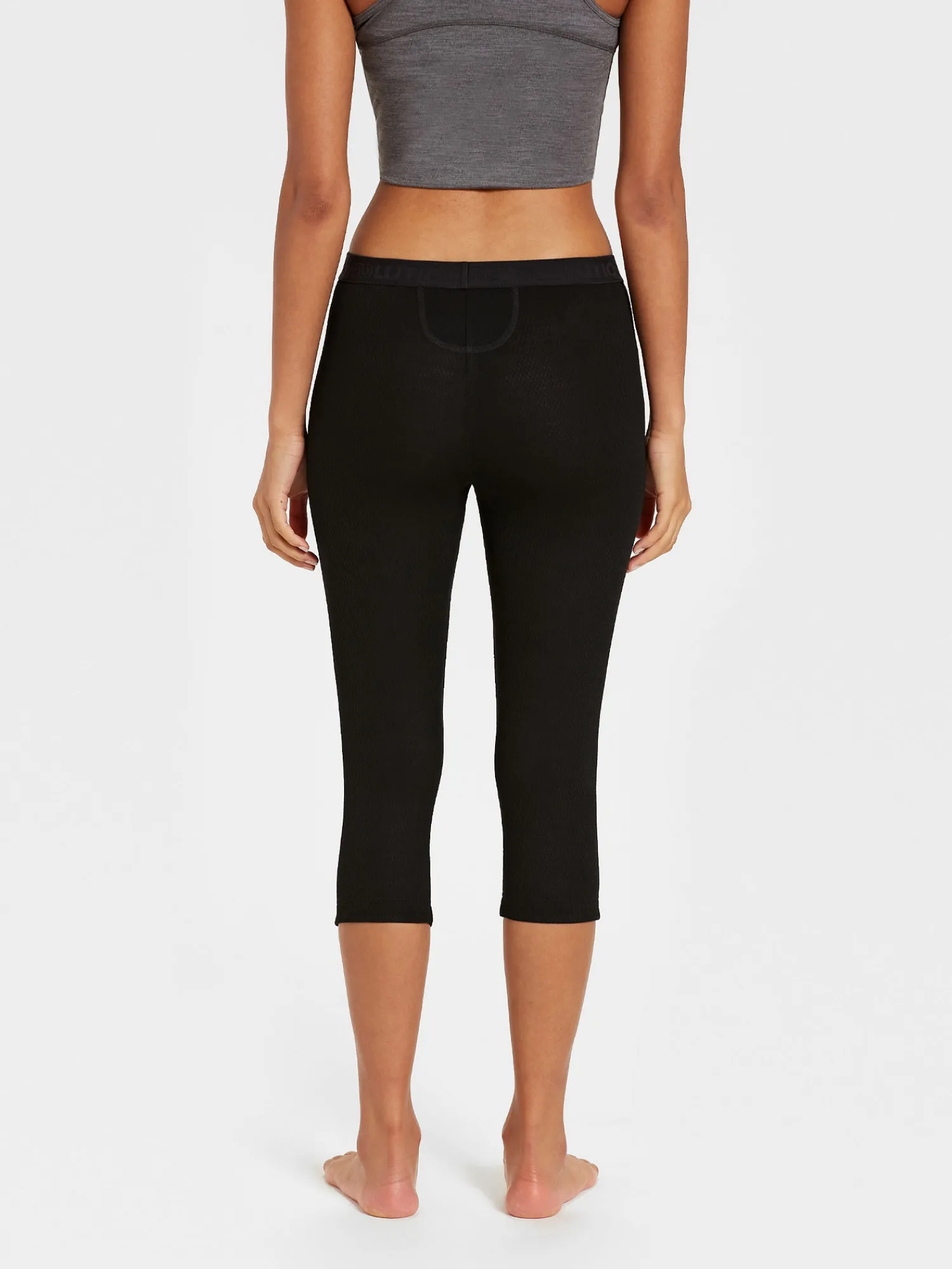 Outlet Rewoolution LINS - leggings in merino mesh 180 gr per donna in colore nero